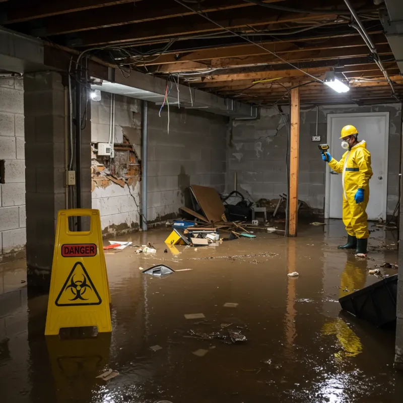 Flooded Basement Electrical Hazard in Dawsonville, GA Property